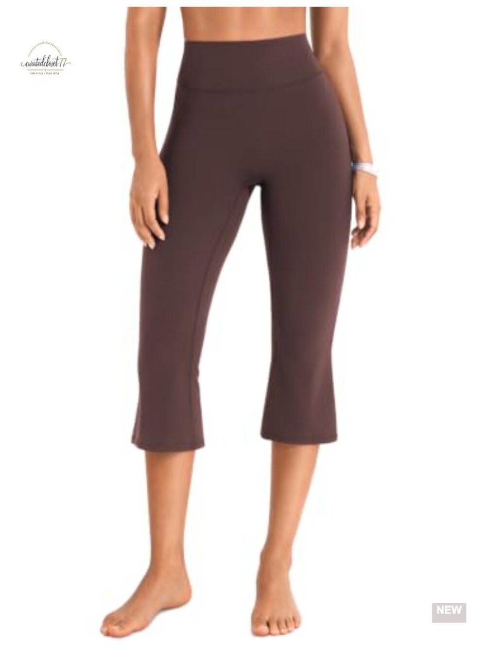 High Waist Capri Flare Yoga Pants Ruched Booty Lifting Scrunch Leggings